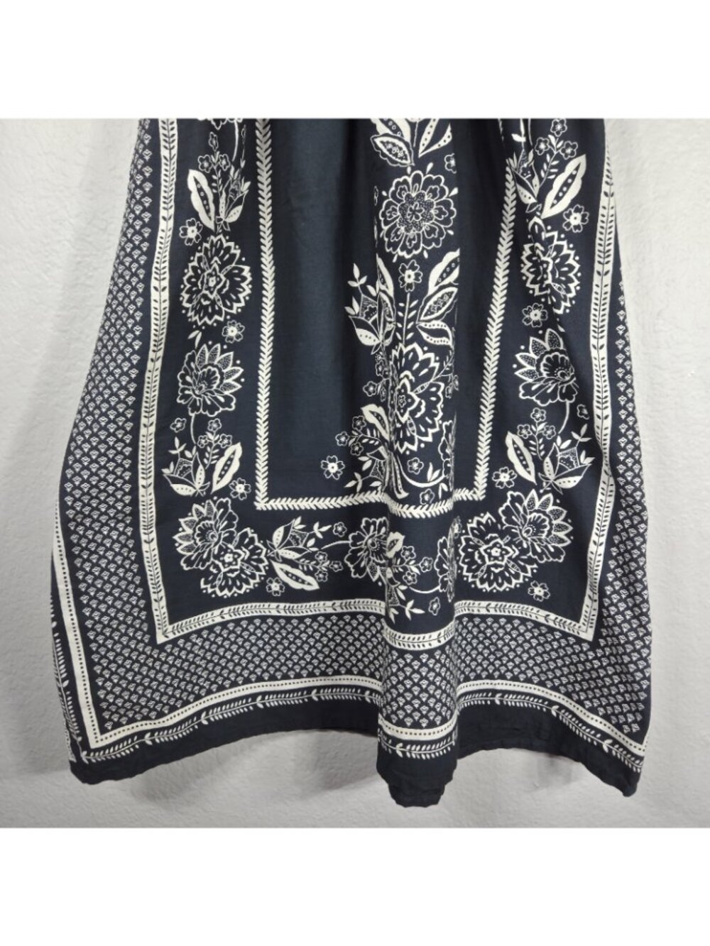 Cute Options VTG Black Bandana Style Print Spaghetti Strap Mini Dress Rayon Sz L - Picture 7 of 11